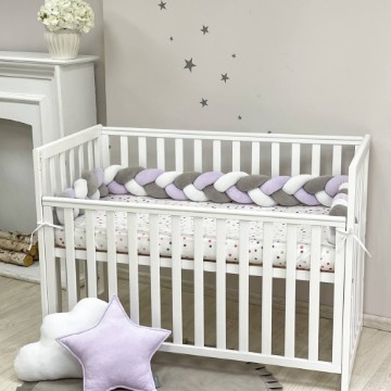 Protectie laterala patut bebe grafit-violet